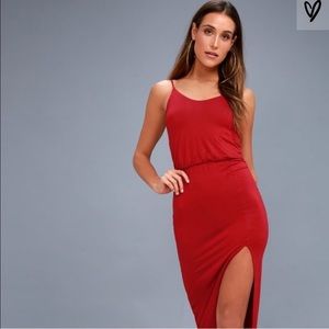 🌟⭐️Lulu’s WATCH THE SUNSET RED MAXI DRESS NWOT